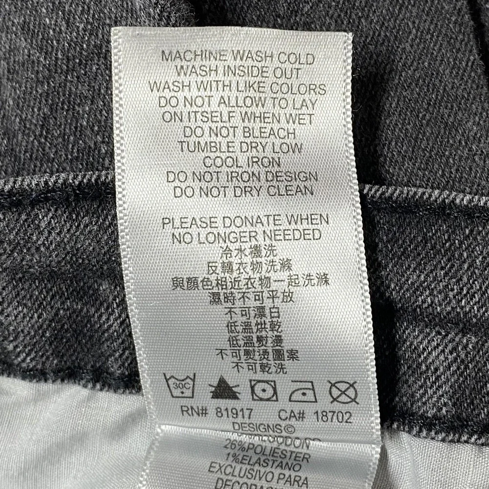 Levi’s 511 Slim Jeans Boys 16 Reg 28x28 Black Acid Wash Denim Everyday Wear Play